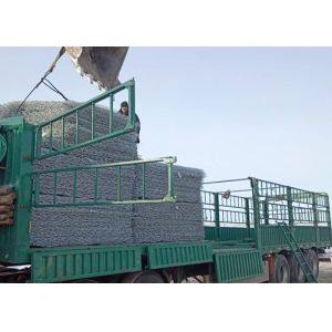 60*80mm Hexagonal Hole Gabion Wire Mesh Boxes Galvanized For River Embankment