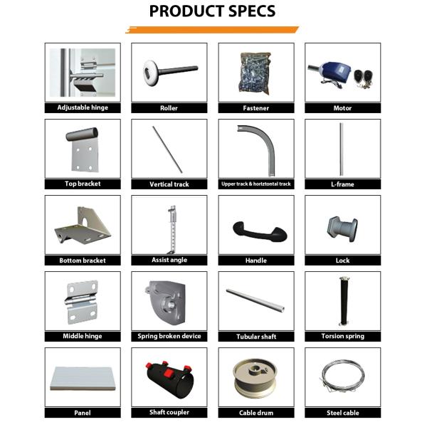 Powder Coating Sectional Aluminium Garage Doors Acoustic Insulation