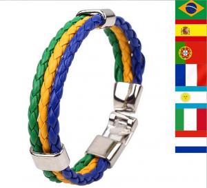 China Multi-country World Cup commemorative bracelet bracelet braided leather bracelets on sale