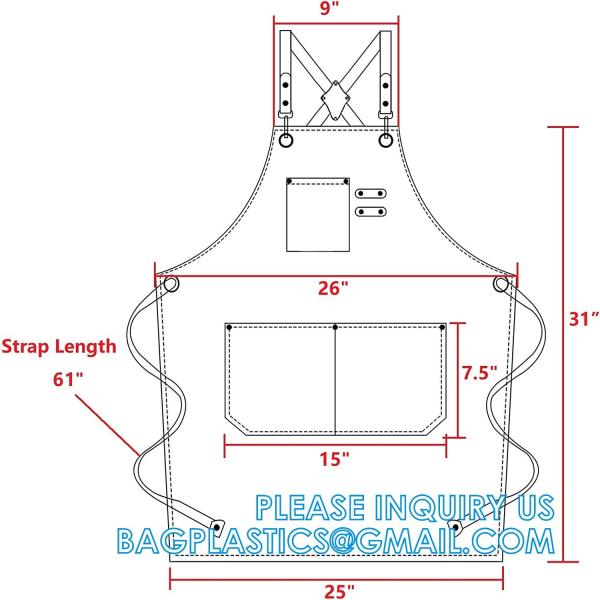 Gardening Work Garden Tools Storage Aprons Waterdrop Resistant Cotton Canvas Cross Back Adjustable Apron