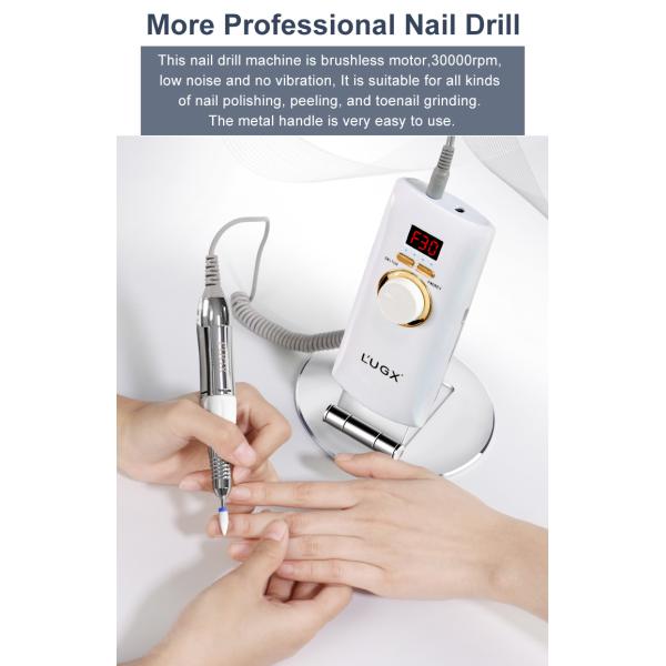 L'UGX 30000 rpm portable cordless crazy electric nail drill