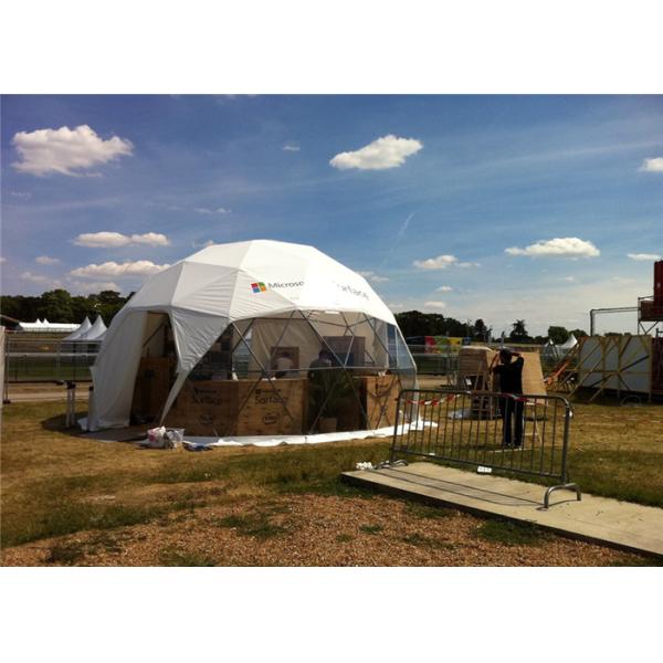 Wind Proof Fabric Sidewall Geodesic Dome Tent White For Party
