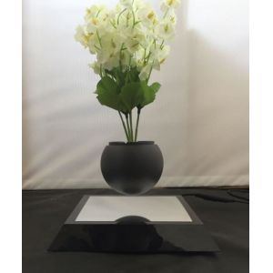 square base rotating magnetic floating levitate air bonsai flowerpot pot