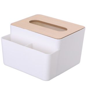 Rectangular Bamboo Wooden Tissue Box Holder Dispenser