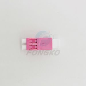 Plastic Flangeless Optic Fiber Adapter LC / OM4 Duplex Metal Shutter