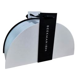 Half Round Skincare Cosmetic Packaging Box Recycable With Ribbon Closure
