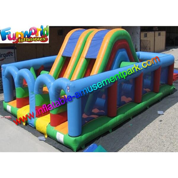 Kids Inflatable Commercial Obstacle Challeng Twin Dry Slide Factory