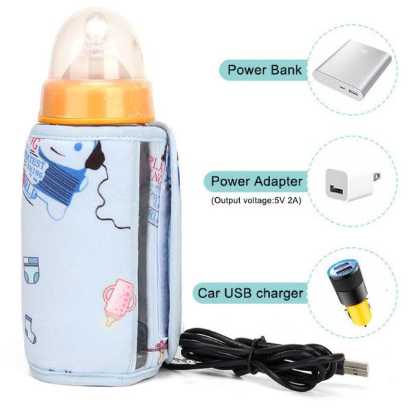 Portable USB Milk Warmer , Insulated Bottle Warmer Bag for picnic OEM