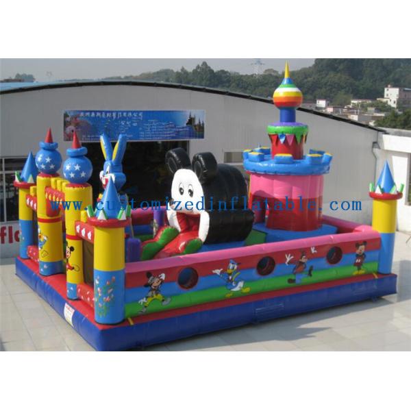 Durable Rabbit Childrens Large Inflatable Fun City Playground For Rental