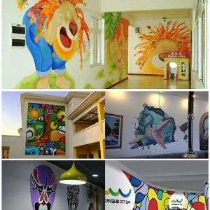 CMYK 12㎡/h 720X1080DPI 400ml ink wall painting machine