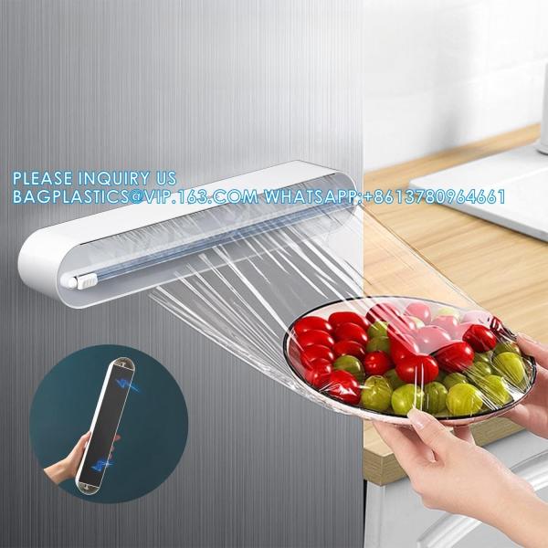 Refillable Pla Wrap Dispenser PVC Cling film Professional BPA Free Plastic Wrap Reusable Dispenser Slide Cutter