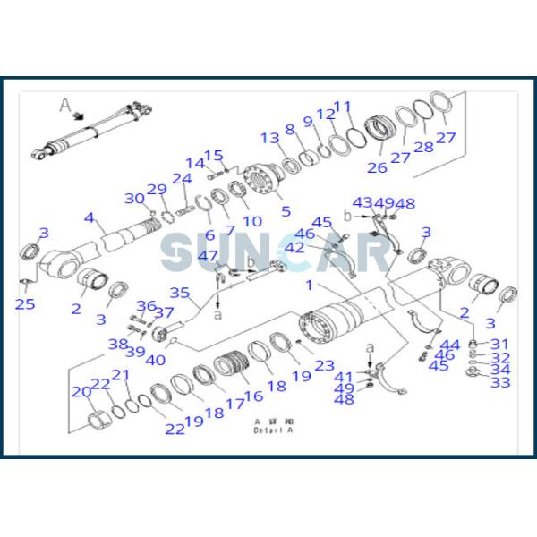 707-98-58240 7079858240 Arm Boom Cylinder Service Kit For PC220-8 PC220LC-8