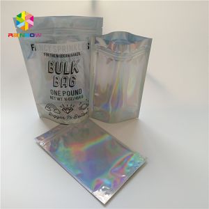 Waterproof Holographic Stand Up Pouch Glossy Finished Surface Finish