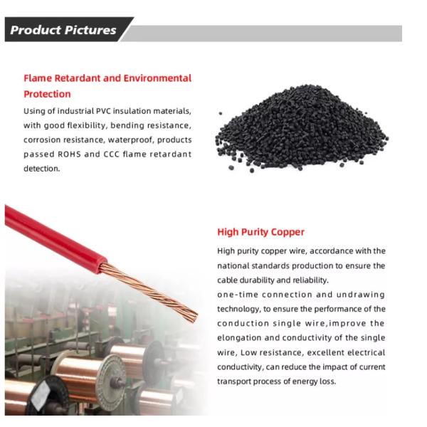 YTTX Solid BV Copper Core PVC Electrical Aluminized Copper Wire 1.5/2.5/4 /6mm