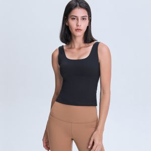 Wholesale Solid Color Minimalistic Padded Sports Tank Tops Women's Sportwear