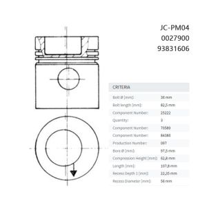 Engine Spare Parts Coated Aluminum Alloy Piston OM364N 0027900 93831606