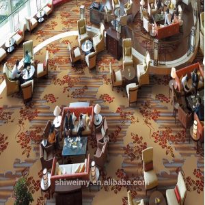 Soft flower printed pattern wall to wall nylon hall carpet