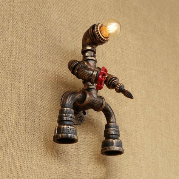 Steam punk wall lamp creative restaurant hall corridor stair iron robot wall light (WH-VR-43)
