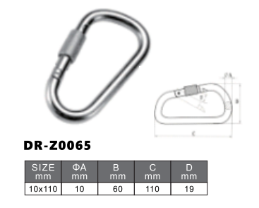 Carabiner Hook 10x110 Steel Snap Hook Stainless Steel 304 Spring Snap Hook