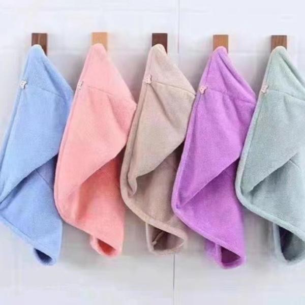 Women Coral Fleece Dry Hair Hat Quick-Dry Absorbent Shower Hat with Thickened Towel