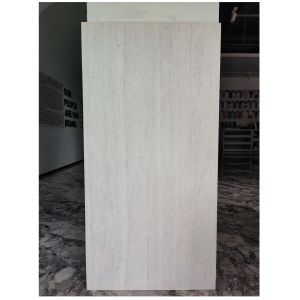 Unpolished Beige White Travertine Wall Stone Effect Tile Pattern 600x1200mm for