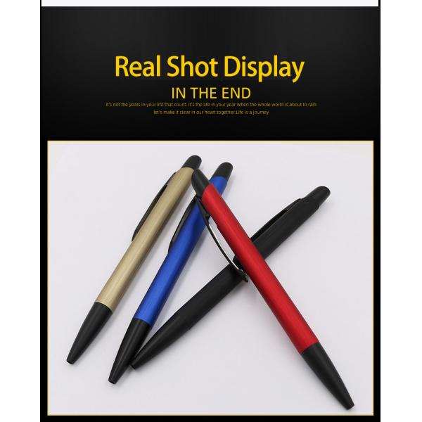 Classic Design Aluminum Ball Pen Smooth Ink Flow Ballpoint Pen Office School Stationery