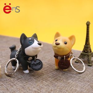 Dog Shape Promotional Plastic Keychain Non Phthalate PVC PU material