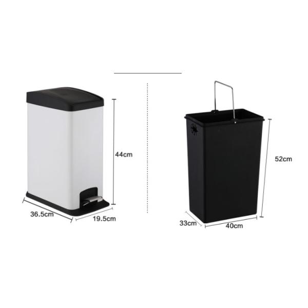Stainless Steel Kitchen Garbage Can With Foot Pedal Waste Bin Dustbin for Office