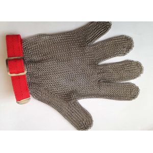 Reversible Safety Level 5 Stainless Steel Gloves With Textile Strap Silver Color