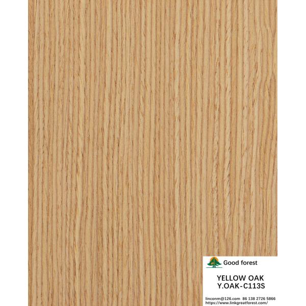 Recon Wood Veneer Yellow Oak Vertical Grain Quarter Cut 3050*640mm For Hotel Decoration 113S / 335S