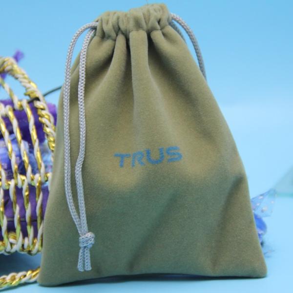 Purple Custom Logo 8x10cm Velvet Drawstring Jewelry Pouch