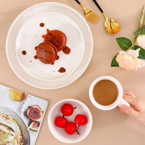 Fully Vitrified Beige Ceramic Tableware Sets FDA Certified