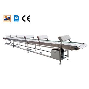 China Inline Cooling Conveyor, Stainless Steel, Adjustable Speed With Cooling Fan. on sale