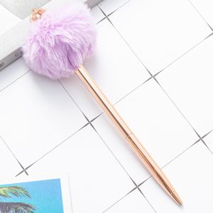 Lightweight Feather Fluffy Pom Pom Pen Metal Material Smooth Writing