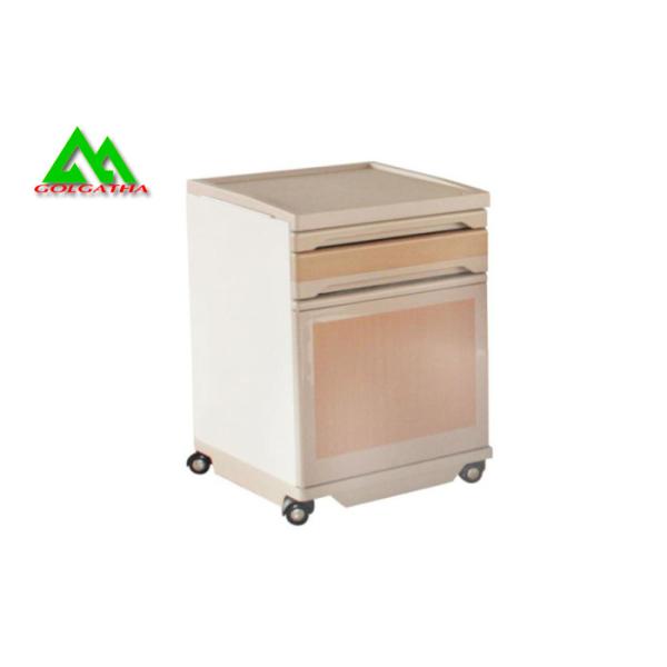 Steel Bedside Tables Hospital Ward Equipment , Bedside Cabinet On Wheels