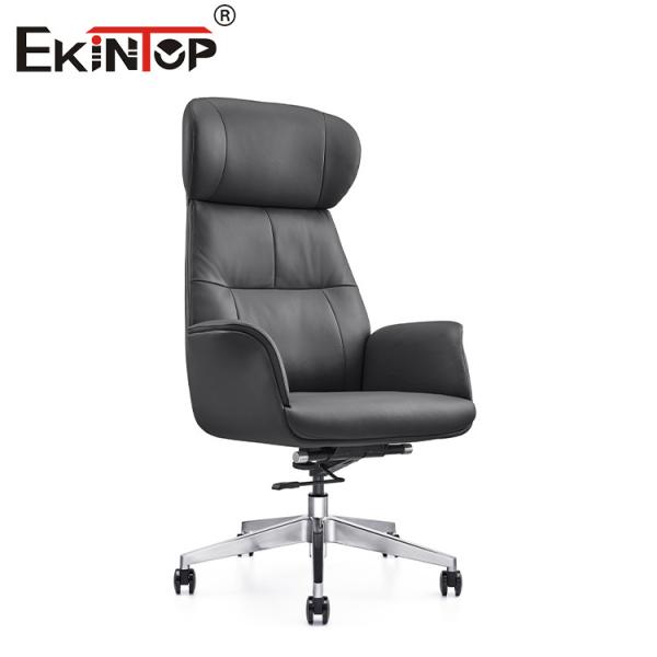 Buy High Back Black Leather Office Chair With Casters  Fix armrest at wholesale prices