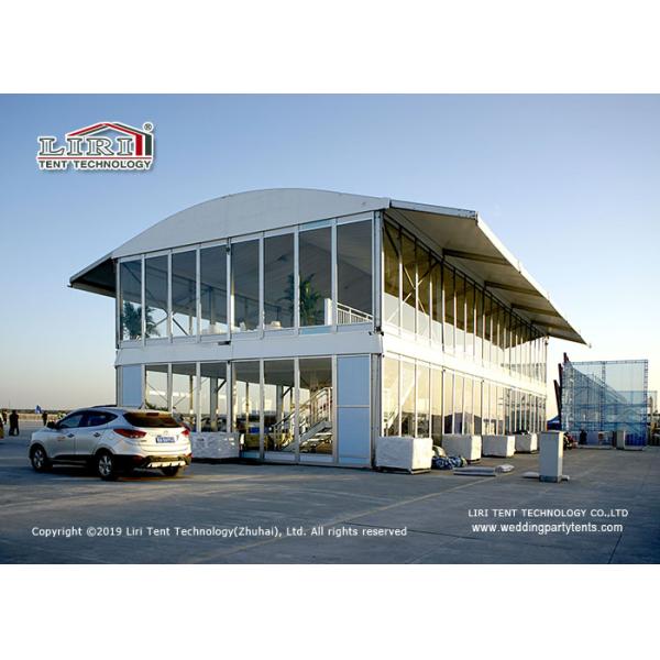 White Double Decker Tent For Airshow With Glass Wall All Around TUV CFM IFAI