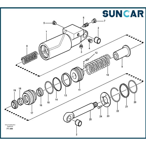 SUNCARVO.L.VO VOE 11702311 VOE11702311Cylinder Seal Kit For EC160, EC280, EC340, EC390, EW160