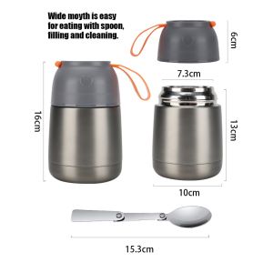 Vacuum Insulated Food Jar Hot Food Containers for Lunch School Soup Thermos For