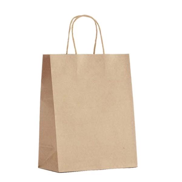 Custom Takeout Grocery Paper Bags With Handles Recyclable Paper Party Gift Candy