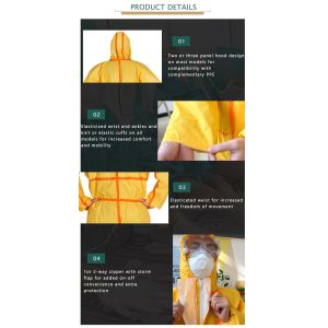 Decontamination Heavy Duty Protective Coverall Disaster Management Biological