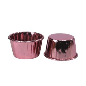Rose Gold Custom PET Rolled Rim Paper Baking Muffin Cups