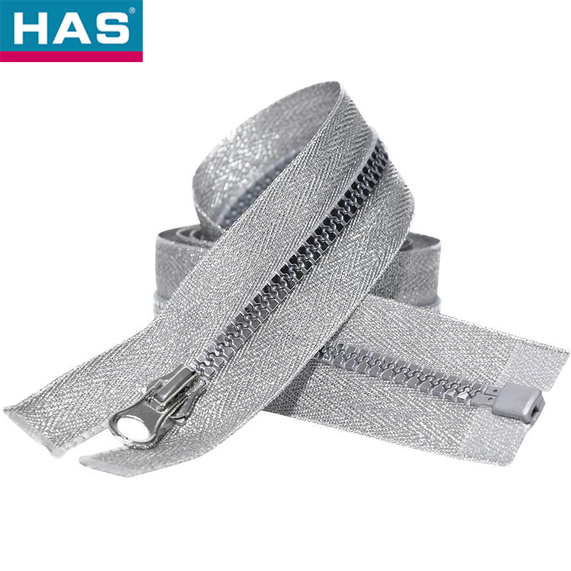 #3 Plastic Zipper with Open-end and Silver Tank Rubber Teeth For Home Textile