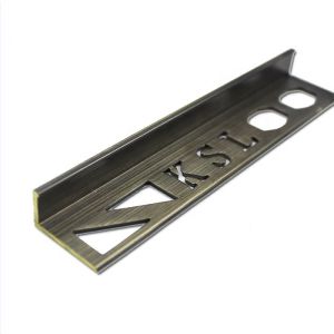 L Shape Brushed Brass Tile Trim 10mm Connective Strip ISO9001