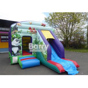 Commercial Jungle Theme Giant Inflatable Combo Tropical Bouncer With Slide