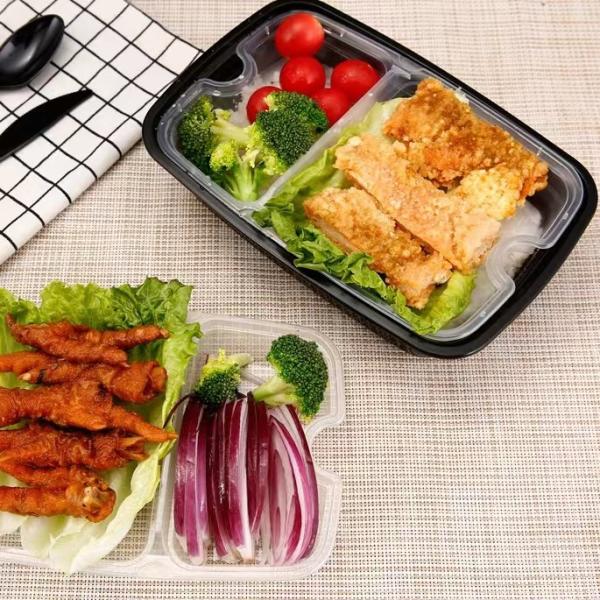 Buy Disposable Plastic Meal Prep Containers Rectangular With Inner Tray at wholesale prices