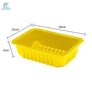 FDA Yellow 18*12*5cm Frozen Food Tray Packaging