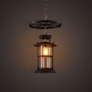 Retro Industrial Wind Wheel Chandelier Bar Table Coffee Restaurant Lantern
