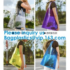 Women'S Clear Jelly Beach Bag Clear Transparent Pvc Shoulder Handbag Beach