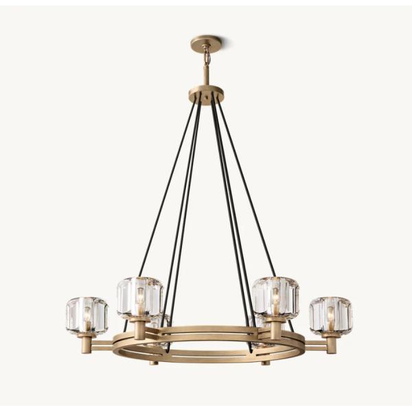 Buy Hardwired Modern Linear Brass Ceiling Chandelier E12 / Candelabra Bulb Base at wholesale prices